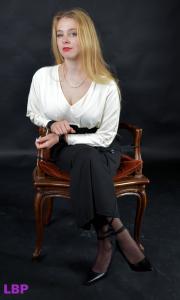 leggybondage.com - LILYMAEVON WHITE BLOUSE LONG BLACK SKIRT HOSE HEELS ROPES thumbnail