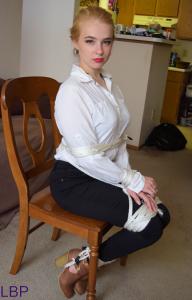 leggybondage.com - LILYMAEVON WHITE SHIRT BLACK JEANS BOOTS ROPES thumbnail